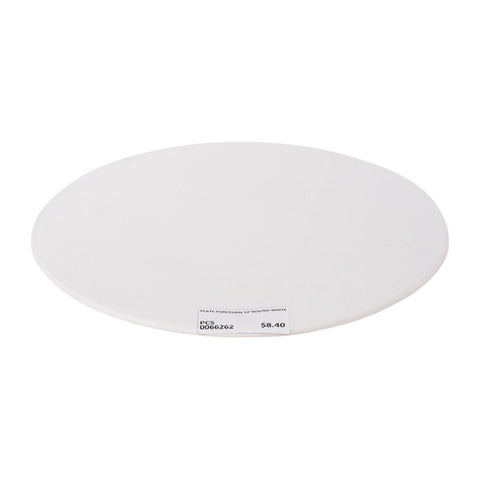 PLATE PORCELAIN 12"ROUND WHITE (#66262)