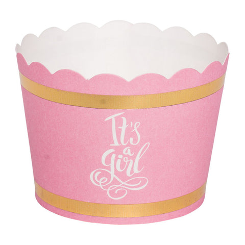 MUFFIN BAKING CASE 50X45MM FOIL STAMPING PINK 50PCS (#66270)