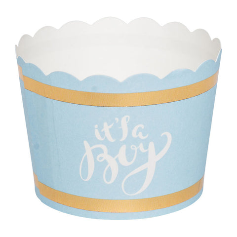 MUFFIN BAKING CASE 50X45MM FOIL STAMPING BLUE 50PCS (#66271)