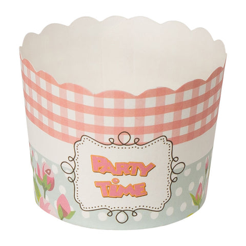MUFFIN BAKING CASE 50X45MM PARTY TIME 50PCS (#66273)