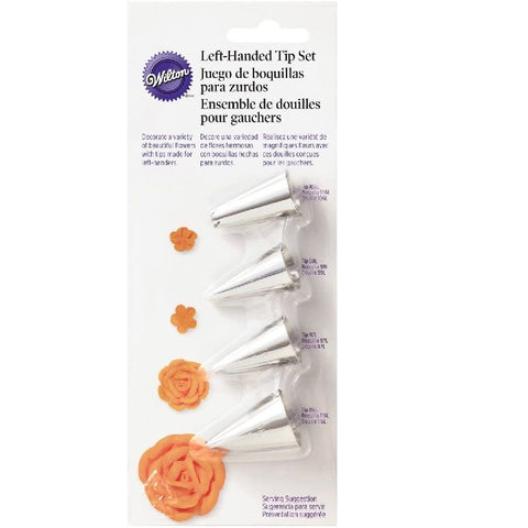 PIPING TIP SET ROUND & STAR (LEFT HANDED) 4PCS (#66373)
