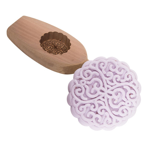 MOONCAKE MOULD WOODEN ROUND A (#66409)