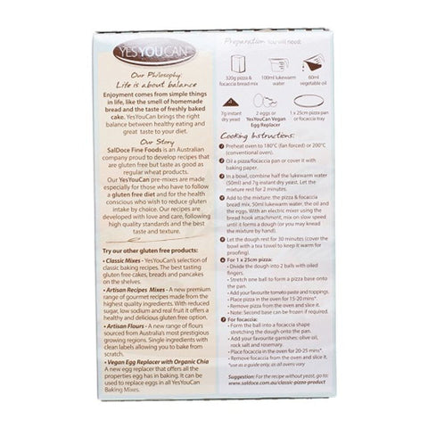 GLUTEN FREE PIZZA & FOCACCIA MIX 320G (#66523)