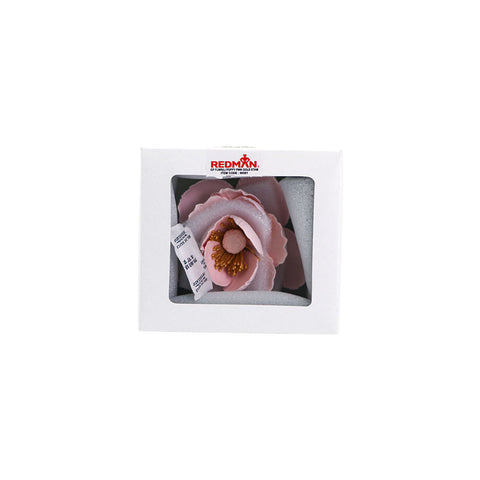 GUMPASTE FLOWER- (L)POPPY PINK GOLD STAM 12X12CM (#66561)