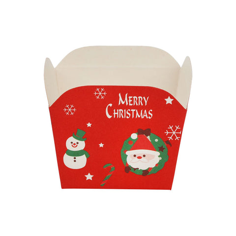 BAKING CASE 48X48X50MM XMAS RED 100PCS (#66761)