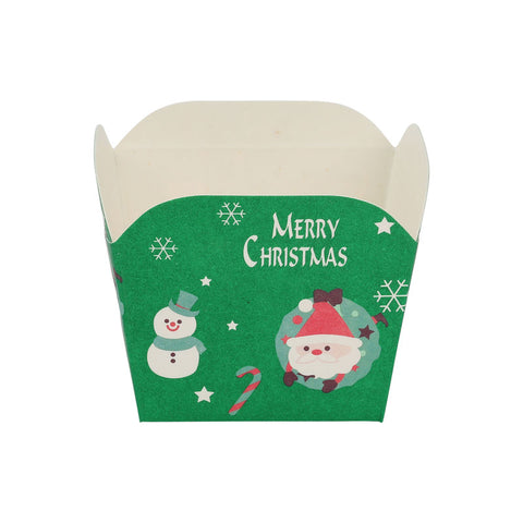 BAKING CASE 48X48X50MM XMAS GREEN 100PCS (#66762)
