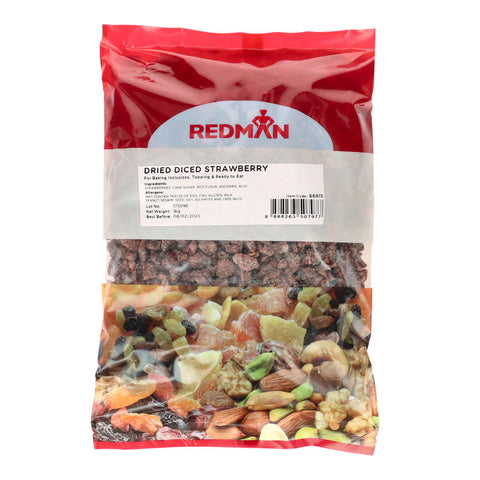 DRIED DICED STRAWBERRY 1KG (#66815)