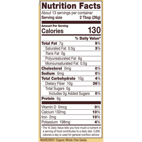 GLUTEN FREE ORG CHIA SEEDS 12OZ (#66950)