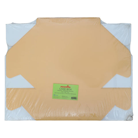 CAKE BOX PASTEL ORANGE 10X10X5 INCH 5PCS (#67013)