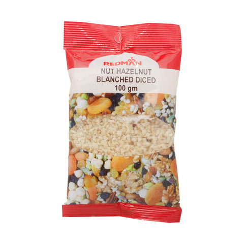 NUT HAZELNUT BLANCHED DICED 100G (#67248)