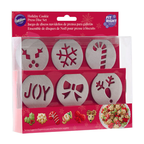DISCS S/S XMAS COOKIE PRESS 6PCS 2104-5906 (#67391)