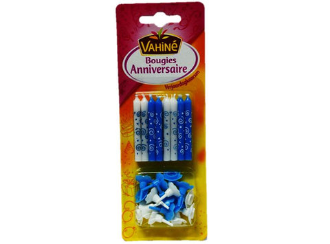 BLUE BIRTHDAY CANDLES 10PC (#126813)