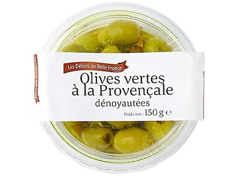 PITTED PROVENCE GREEN OLIVES 150G (#114957)