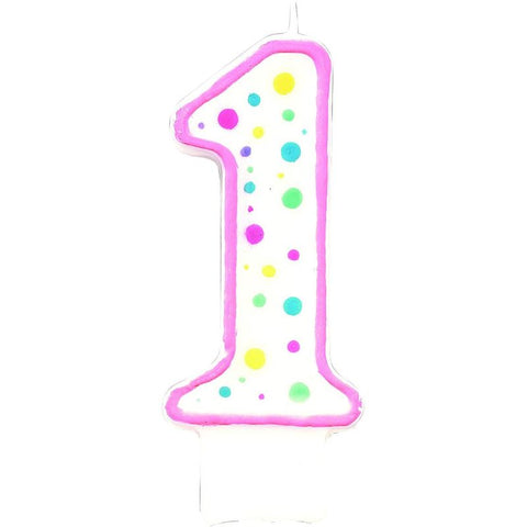 BIRTHDAY CANDLE #1 PINK 2811-240 (#8200)