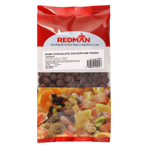 DARK CHOCOLATE COUVERTURE PIECES 250G (#9083)