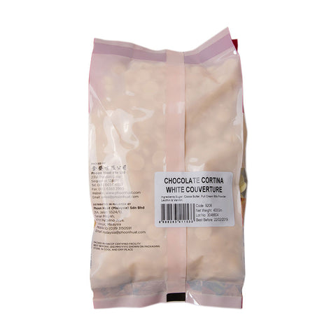 CHOC COUV WHITE CORTINA 29.5% 400G (#9208)