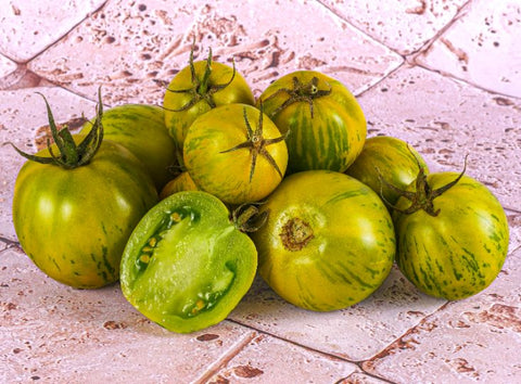 ORGANIC GREEN ZEBRA TOMATO 1KG (#121187)
