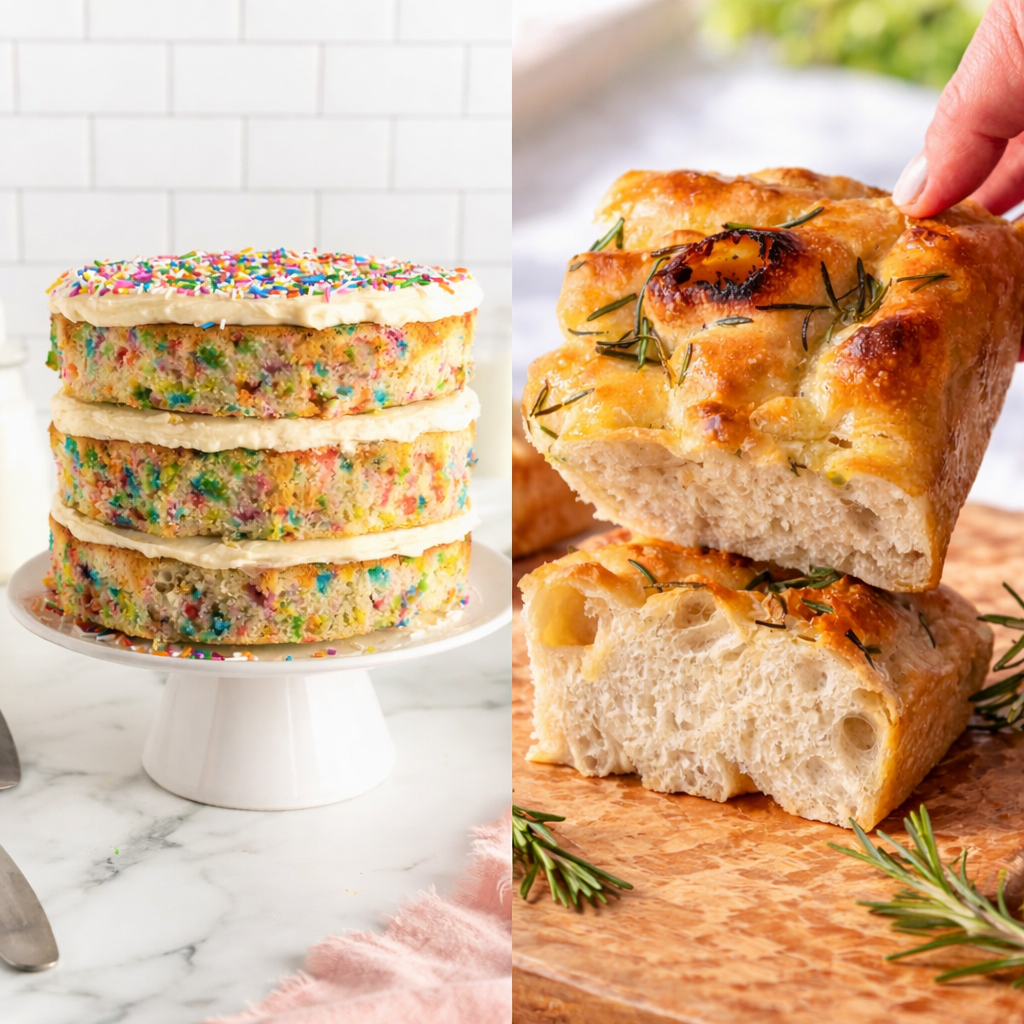 Confetti Naked Cake + Focaccia (Parent & Kid 6-12yo) (