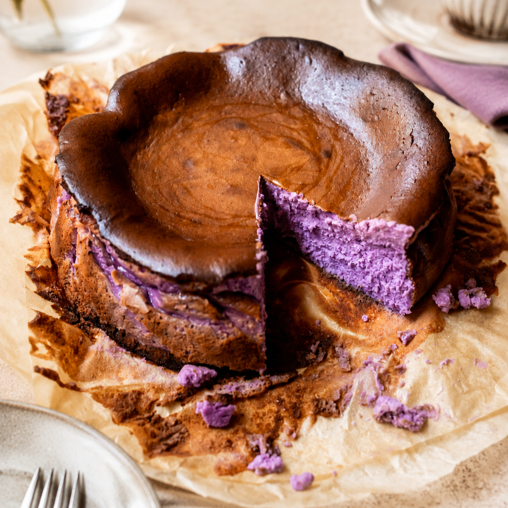 Ube Basque Burnt Cheesecake (