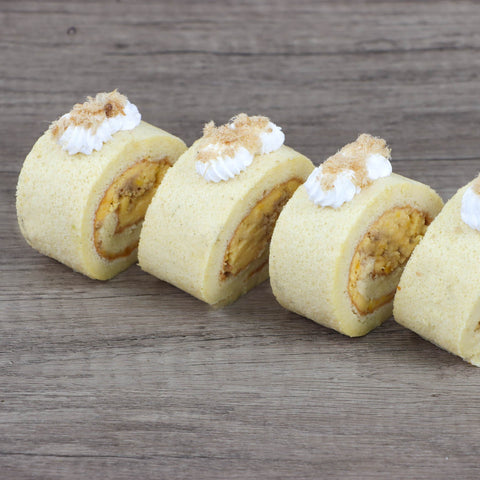 Salted Egg Chicken Floss Roll Cake & Matcha Yuzu Jelly Roll Cake (#CHERMAINESEMS)