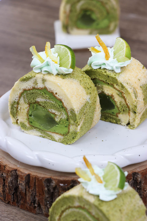 Salted Egg Chicken Floss Roll Cake & Matcha Yuzu Jelly Roll Cake (#CHERMAINESEMS)