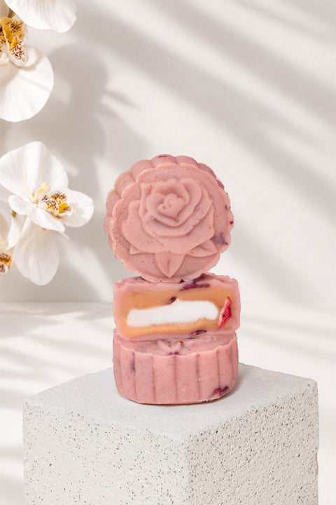 Bubble Tea Mochi Espresso Snowskin + Strawberry Rose Lychee Snowskin Mooncake (#MCK0002)