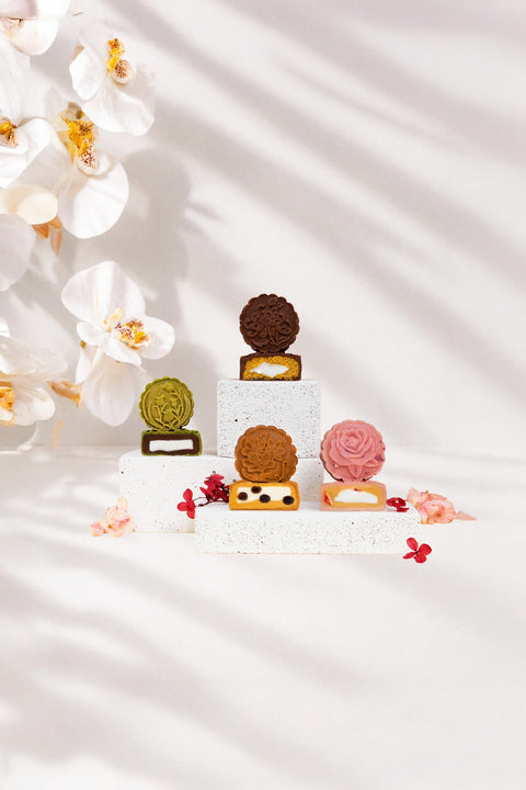 Kunafa Chocolate Pistachio Mooncake + Green Tea Mochi Puer Mooncake (#MCK0001)
