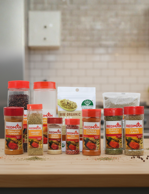 Salt, pepper, herbs & spices