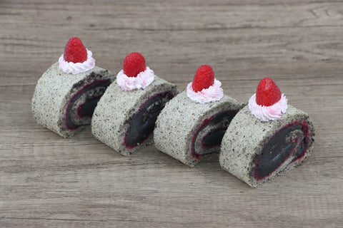 Black Sesame Raspberry Roll Cake & Cream Cheese Carrot Roll Cake (#CHERMAINEBSR)