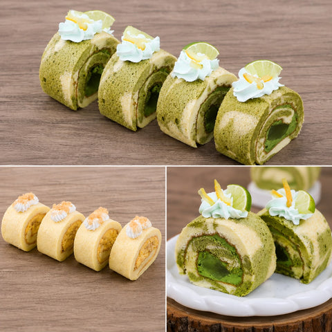 Matcha Yuzu Jelly Roll Cake & Salted Egg Chicken Floss Roll Cake (#CHERMAINESEMS)