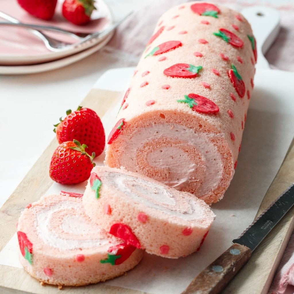 Strawberry Roll Cake (